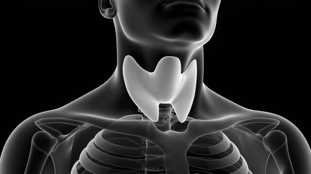 3D Rendering of the Human Larynx (Voice Box) and Upper Chest Anatomy