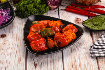 Indian cuisine - spicy chili paneer