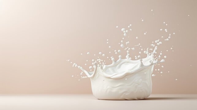 Artistic splash of mushroom cream sauce on a minimalist background, showcasing its smooth texture and subtle beige color.