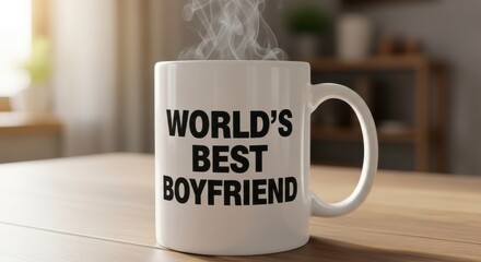 Steaming Worlds Best Boyfriend Coffee Mug Home.