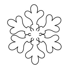 Obraz premium Snowflake outline illustration as concept of Mandala coloring page for kids 