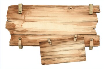 Rustic Wooden Signage with Natural Grain Texture for Outdoor Decor and Informational Displays