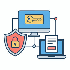 Digital Data Protection Concept Showing Secure Online Access Across Multiple Devices and Platforms