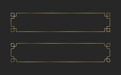 Gold Decorative Banner Frames Vintage Modern Border vector Set