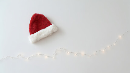 festive santa hat placed prominently against clean white background evoking holiday cheer