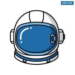 Fototapeta premium Astronaut Helmet Icon, Space Exploration, Vector Illustration, Isolated