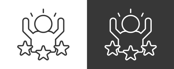 Confidence Icon Set Vector Collection Isolated In Black And White