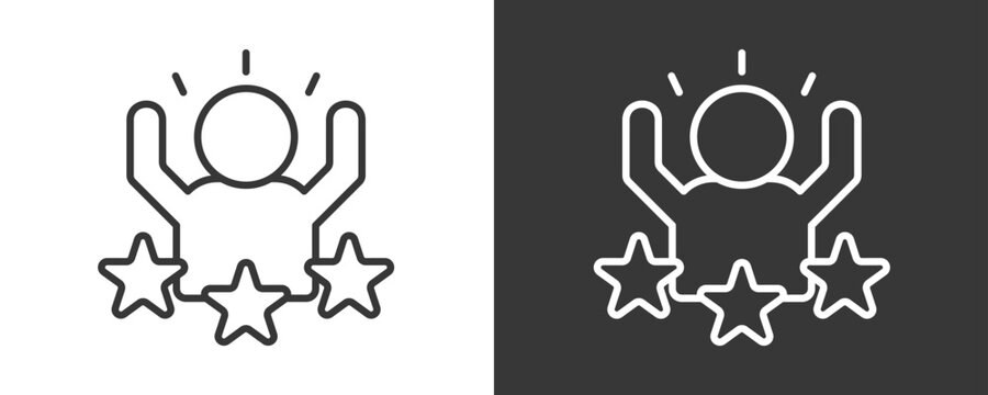 Confidence Icon Set Vector Collection Isolated In Black And White