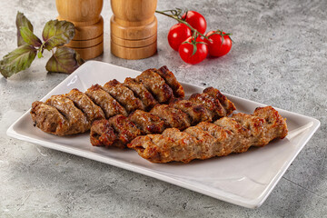 Grilled kebab minced meat barbecue