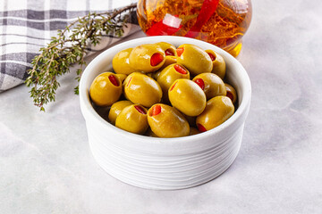 Greek olives stuffed red pepper