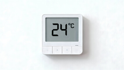 Room thermostat on wall