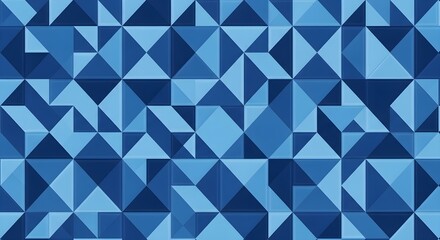 Abstract Blue Geometric Pattern Background - Dynamic Triangles and Squares