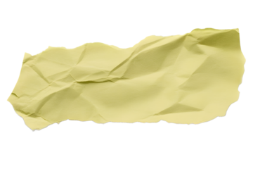 Crumpled Yellow Paper Torn Edge Isolated on White Background With Glitch Effect texture