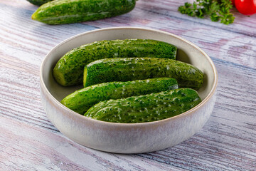Homemade lightly salted cucumbers snack