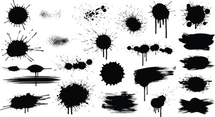 Full pack grunge textures of different types - spray graffiti, stencil lines, brush strokes, ink splashes, paint splatter. Grunge textures, great elaboration, high detail.