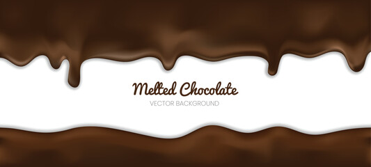 melted chocolate dripping on white background
