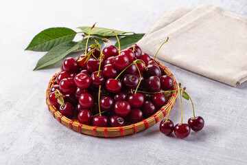 Ripe sweet fresh juicy cherry