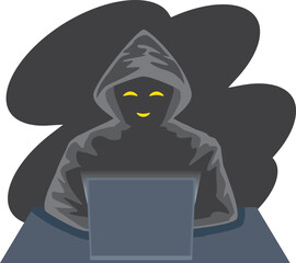 闇バイト　ネット犯罪のイメージイラスト