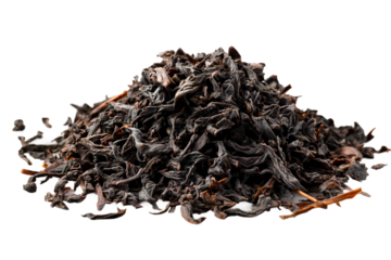 Classic black tea drink isolated on transparent background