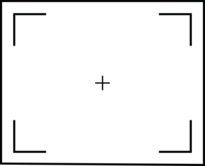 Smartphone camera viewfinder frame. Camera video recording screen template for overlay. Transparent PNG and vector illustration. Focus Camera Png