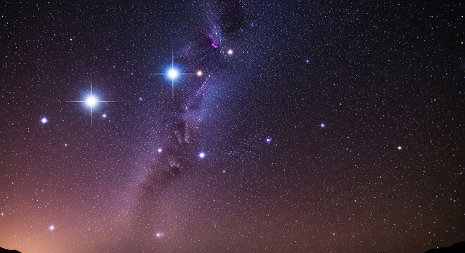 Stunning night sky filled with vibrant stars and mesmerizing constellations, perfect for astronomy enthusiasts and cosmic dreamers seeking inspiration