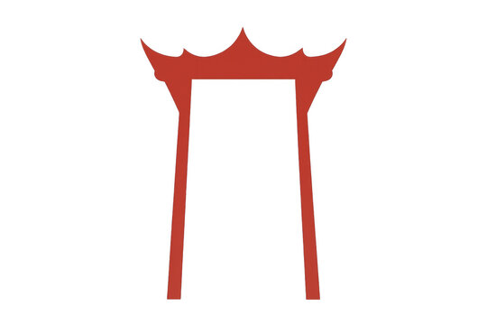 Sao chingcha, the famous red giant swing landmark, representing thai culture and religion, isolated on a transparent background