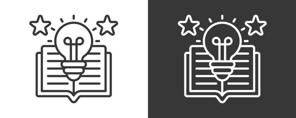 Learning Icon Set Vector Collection Isolated In Black And White