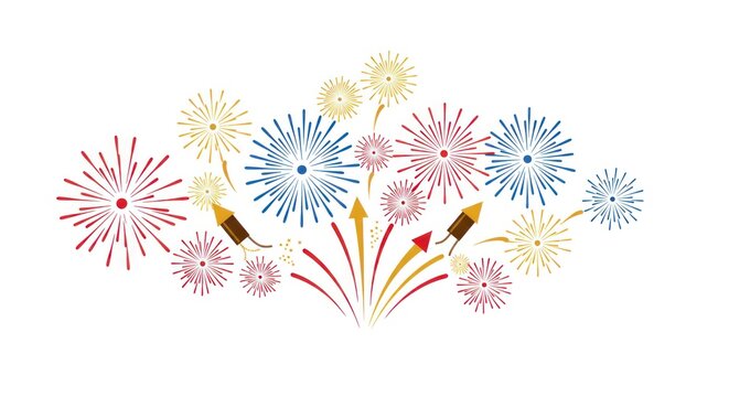 Colorful Fireworks Display Illustration for Celebrations and Festive Events.