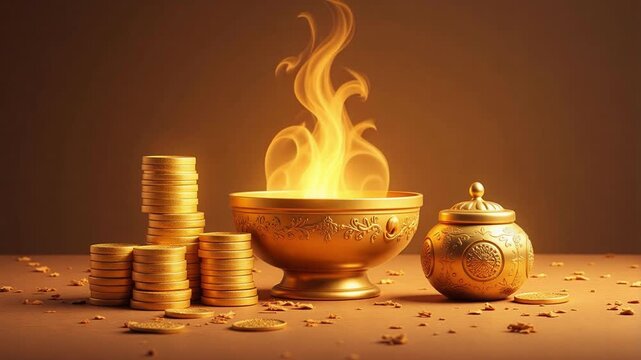 Modern vector animation showcases the Three Wise Men's precious gifts gold frankincense myrrh in stunning 4K footage