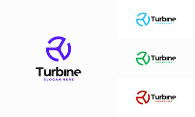 Modern Spinning Turbine logo designs concept, Wind Power energy Technology logo