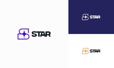 S initial Star shape logo designs concept vector