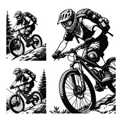 Monochrome MTB Rider Graphics