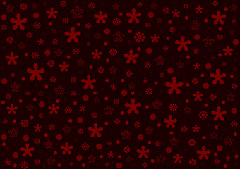 seamless pattern with red snowflakes illustration background