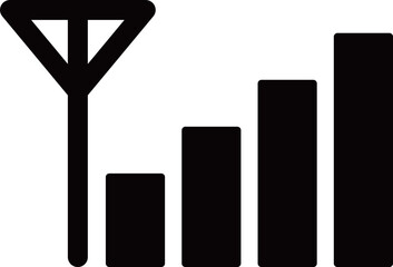 携帯電話の電波のフラットアイコン