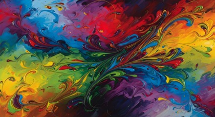 Vibrant abstract swirls of color exploding with energy