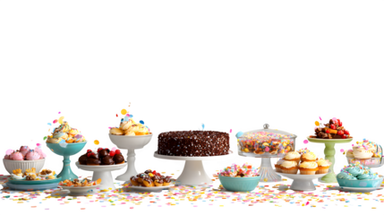 Assorted Dessert Display, isolated on transparent background