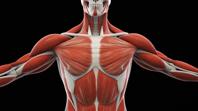 Anatomical 3D Model of the Biceps Brachii Muscle and Torso