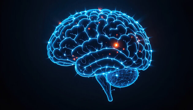 Explore the stunning, dynamic brain connections with this modern, vibrant illustration for neuroscience, medical research, and advanced technology projects