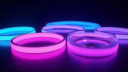 Dynamic glow with vibrant neon colors in futuristic design, creating energy and excitement for tech, events, or product promotion videos
