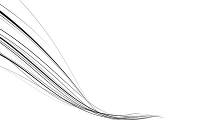 Abstract black lines converging on a white background creating a minimalist modern art design element