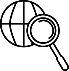 Vector Illustration Of Internet Online Web Search With Magnifying Glass  - Isolated Vector Icon