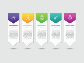 Timeline infographic template. 5 Step timeline journey, calendar Flat simple infographics design template. presentation graph. Business concept with 5 options, vector illustration.