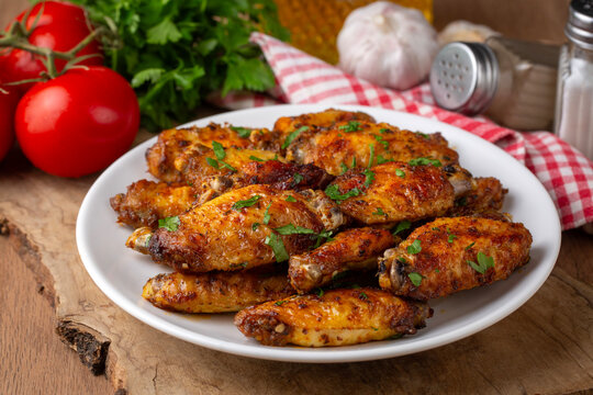 Grilled chicken wings in the oven. Turkish name: Tavuk kanat