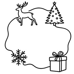 christmas reindeer with gift boxes