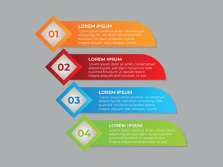 Modern vector flat illustration. Line infographic numbers template with five elements, icons. Timeline designed for business, presentations, web design, interface, diagrams with 4 steps