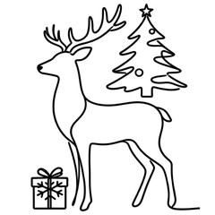 christmas reindeer with gift boxes