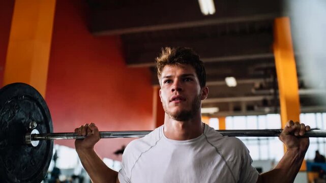 Focused athlete lifts a barbell at the gym with chalk dust and determination turning hard training into visible progress strength building and goal driven discipline that motivates active - Powered by Adobe