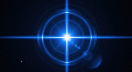 Obraz premium Dazzling Blue Starburst Light Effect in Cosmic Space Background