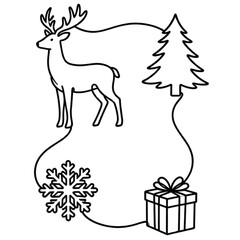 christmas card with deer