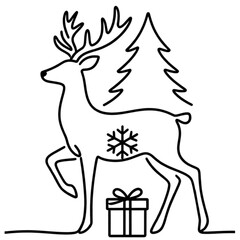 christmas reindeer with gift boxes